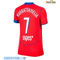 Camisa de time de futebol Paris Saint-Germain Khvicha Kvaratskhelia #7 Replicas 3º Equipamento Feminina 2025-26 Manga Curta